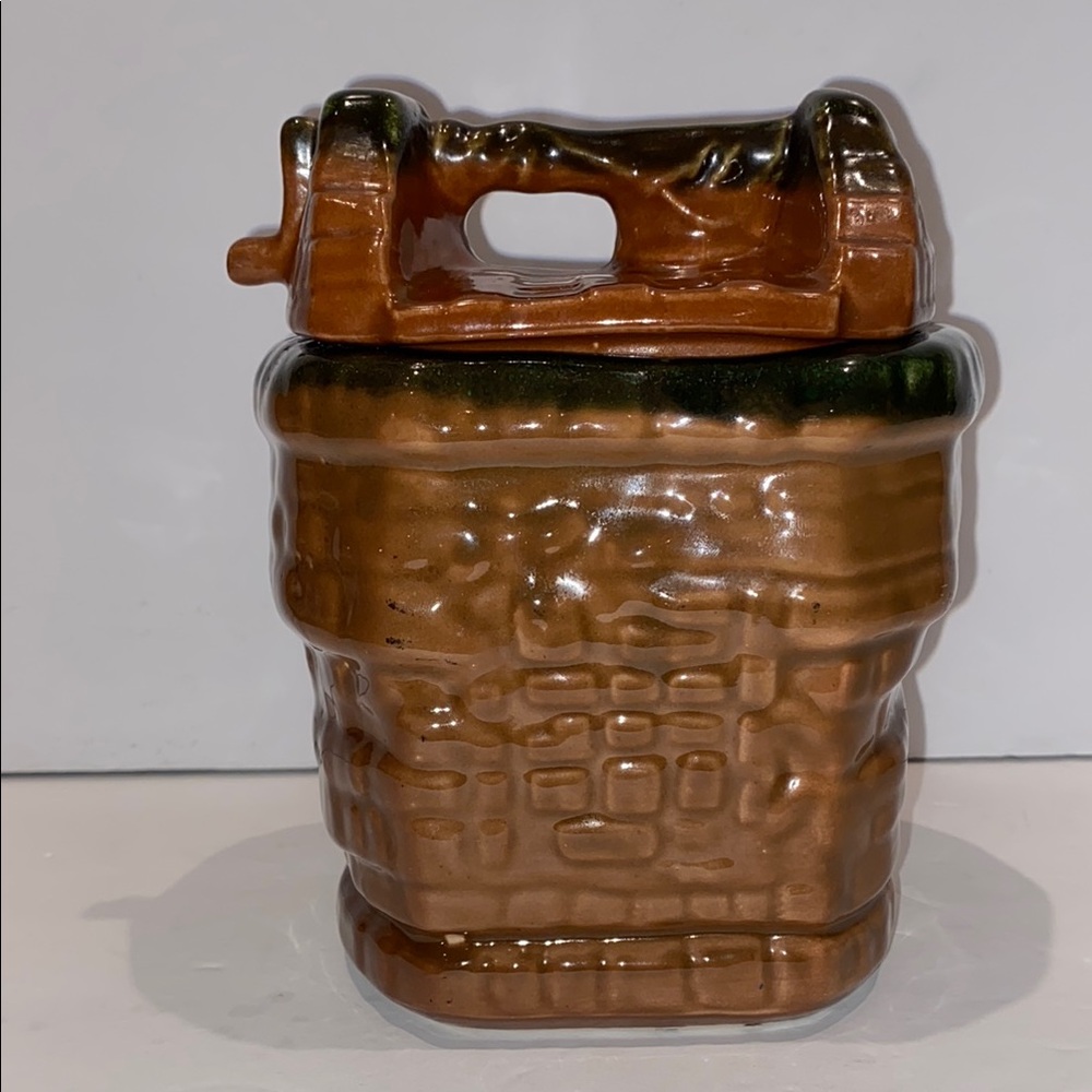 House Of Webster Rustic Brown Ceramic Wishing Well Cookie/Candy Jar